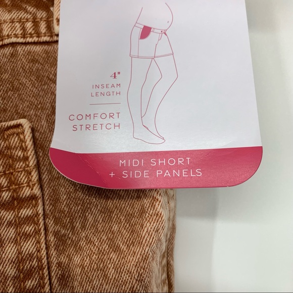 Isabel Maternity Acid Wash Carpenter Highest Rise Shorts Comfort Stretch New Nwt - Picture 9 of 12